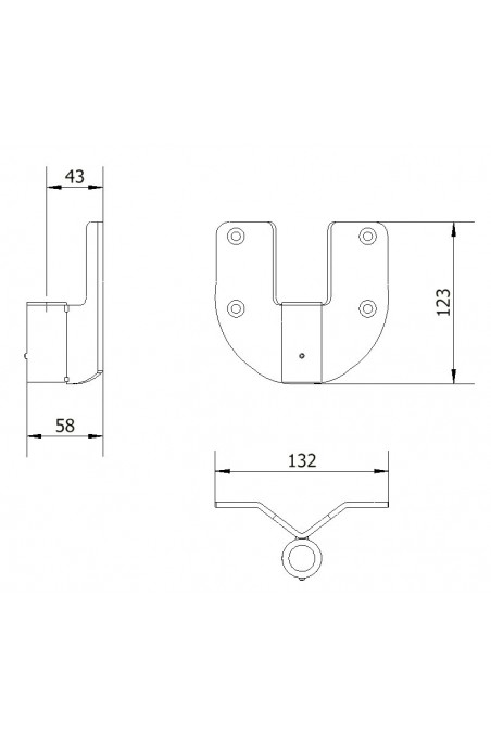 El soporte de pared circular se adapta al eje de Ø20 mm., JB 31-00-00, por JB Medico