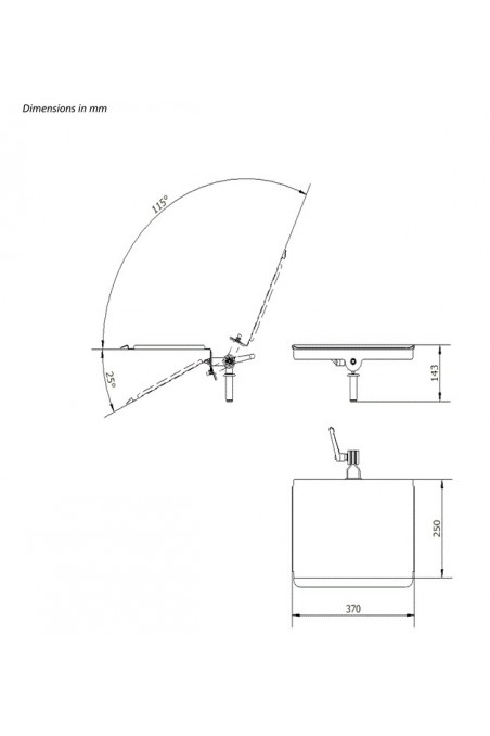 Placa de suspensión para, por ejemplo, equipos médicos, acero inoxidable, eje de Ø20 mm., JB 253-00-00 por JB Medico