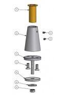 Support de table rond, acier inoxydable pour arbre Ø20 mm, JB 91-00-00, de JB Medico