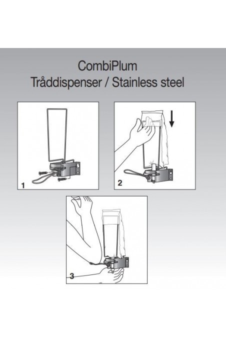 CombiPlum tråddispensere, 1 liter pose, 14 cm arm, rustfrit stål, Albuebetjent,  JB 42-79-00, af JB Medico