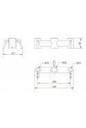 Clamping bracket, double for Ø20x30x20 mm pipe for mounting IT equipment, JB 62-00-00, by JB Medico