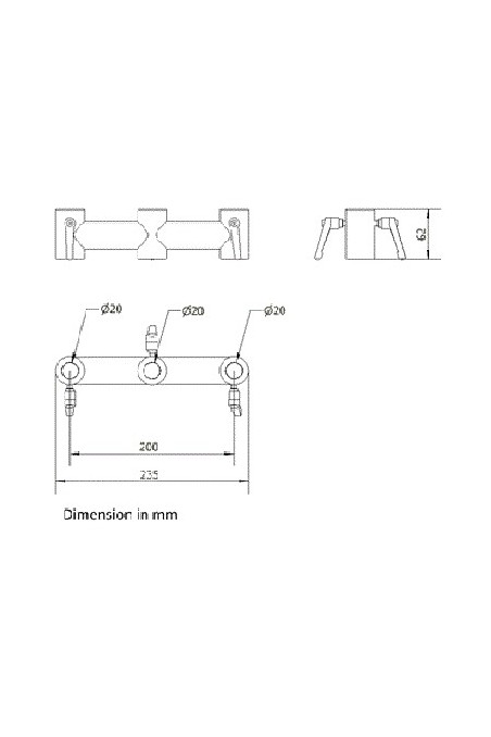 Soporte de sujeción a poste Ø20X20X20 mm para montaje de equipos informáticos, JB 65-00-00, por Jb Medico