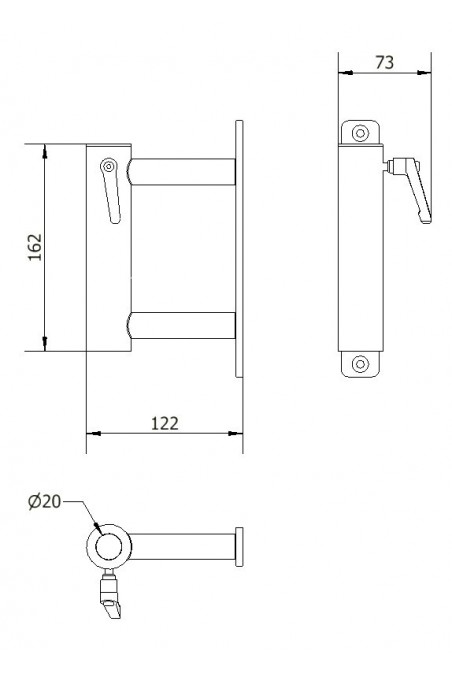 Bracket for attaching LCD Arm on anaesthesia trolley, JB 49-00-00, by JB Medico