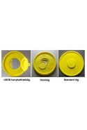 USON, hvid kanylespand, gult hængsellåg med kanyle aftræk, 21l, JB 31-535-20-01 af JB Medico