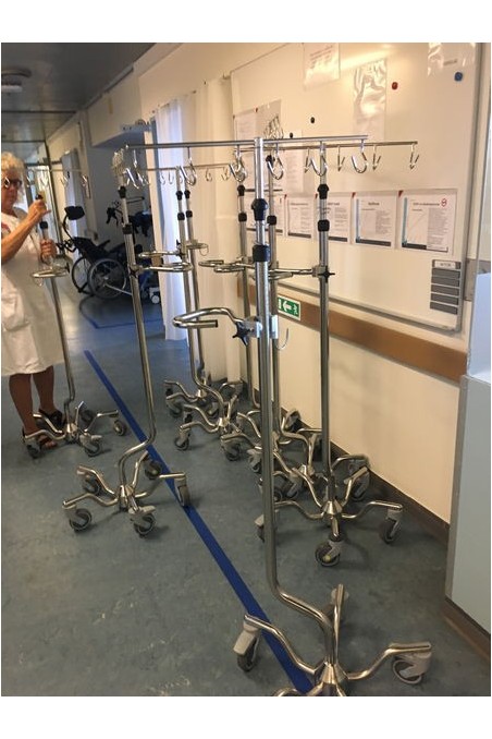 Krogtop, 6 stærke lige kroge til dropstativ,  JB 216-00-00 af JB Medico