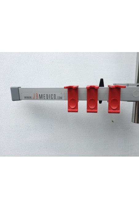 Soporte para mangueras de plástico rojo – compatible con riel escandinavo 10x30 mm, JB 600-00-01 by JB Medico