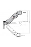 Brazo de gas 2-8 kg. acero inoxidable con bloqueo de la posición de altura, JB 21-00-00, por JB Medico