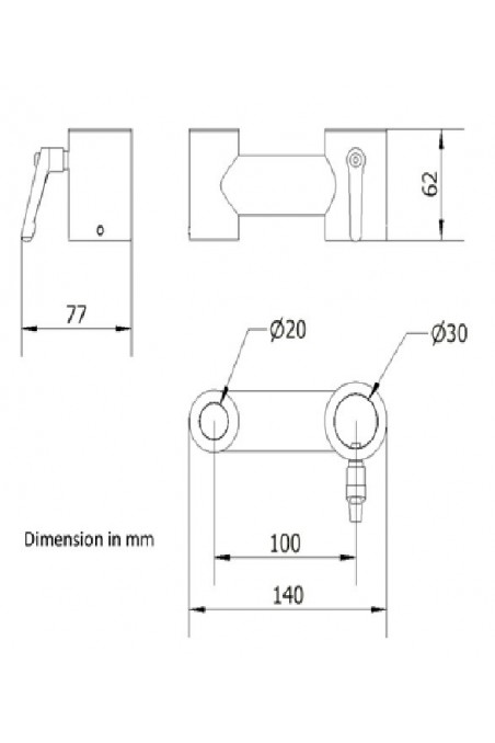 Soporte de sujeción a poste Ø30/Ø20 mm., JB 64-00-00, por JB Medico