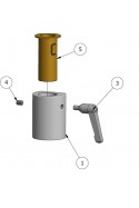 Abrazadera De Rieles, modelo ancho, cerradura de bola con soporte adaptador y orificio de casquillo de latón de Ø20 mm. JB 217-0