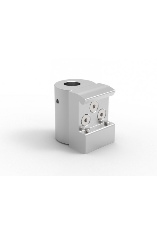 Slide clamp, half model, locked using two socket screws with fixing device, Ø18 mm hole. JB 216-03-18 Slide clamp, half model, locked using two socket screws with fixing device, Ø18 mm hole. JB 216-03-18