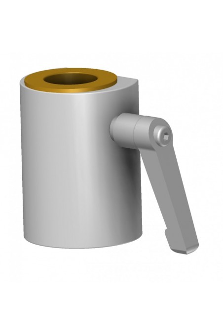 Slide clamp half model, locked using two socket screws with fixing device and brass bush Ø20 mm hole, JB 045-03-20 by JB Medico