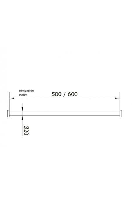 Rod, solid, Ø20mm, 600mm. JB 29-00-04 by Jb Medico