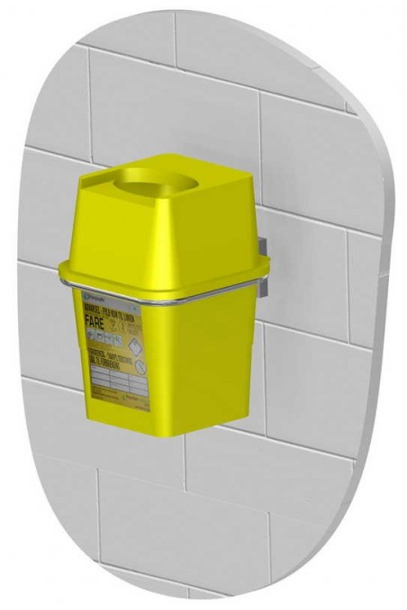Sharpsafe, kanylebeholder, firkantet m/låg, gul, 7 l, JB 315-42-11 af JB Medico