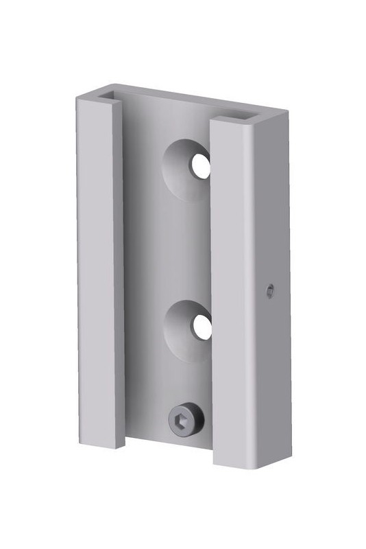 Soporte de pared con ranura en T y orificio lateral para fijación, aluminio, JB 47-01-01