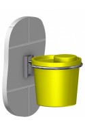 Caja de agujas, USON de 1,5 litros, blanco, tapa amarilla con gancho de remolque de cánula, aprobado por la ONU, JB 31-521-51-01