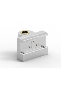Rail Clamp, wide model, locked using two socket screws With Fixing device and brass bush, Ø20mm hole, JB 206-03-20