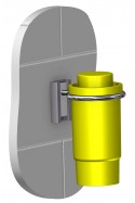 USON, kanylebeholder, gul, låg uden flap, høj model, 500 ml, JB 31-523-20-01 af JB Medico