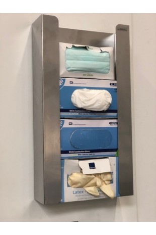 Glove box holder for four glove boxes wall-mounted, JB 110-00-04 by JB Medico.