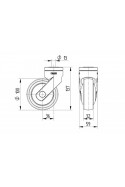 Swivel castors 100 mm. Stainless steel (Levina) Grey, 5380PJC100P30-13 by JB Medico