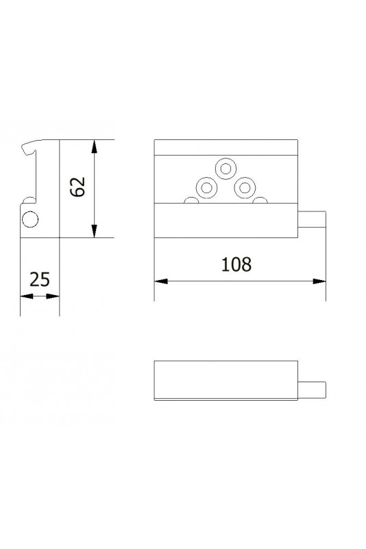 Rail Clamp wide model locked with 2 ball locks and three pcs