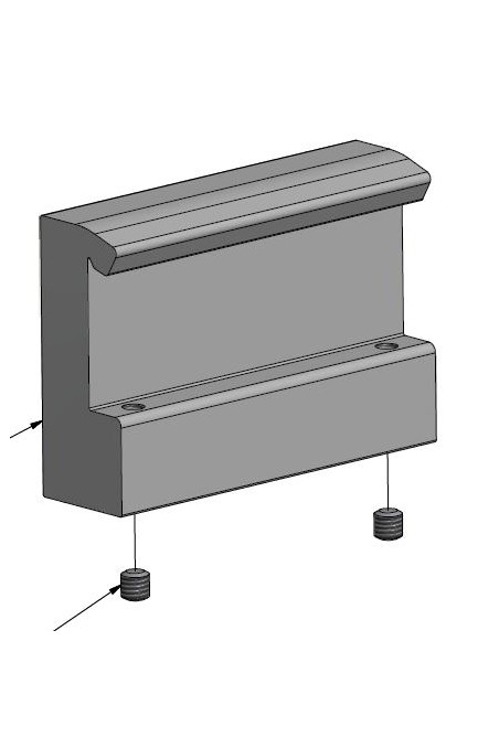 Abrazadera De Rieles, modelo ancho, 2 orificios para tornillos de pinole. JB 88-00-00 por Jb Medico