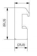 Abrazadera de riel, modelo ancho, bloqueado con 2 tornillos Allen y 3 agujeros avellanados de Ø6,6 mm. JB 143-03-00 by JB Medico