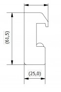 Rail Clamp, a wide model, two-ball clasp, three holes, JB 144-03-00 by JB Medico