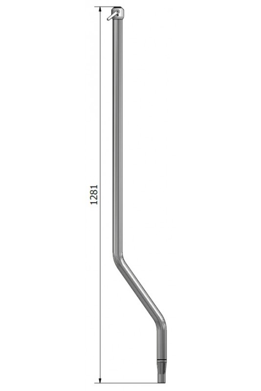 Bæresøjle “Ydre rør”, buet, lang, 1.281 mm. JB 320-00-02 af Jb Medico