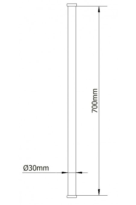 Tubo de columna, acero inoxidable, Ø30 X 700 mm, JB 28-00-00 por Jb Medico