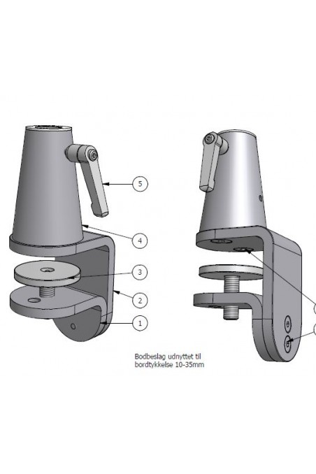 Standard Clamp Desk Mount, Ø20mm shaft. JB 90-00-00, by JB  Medico
