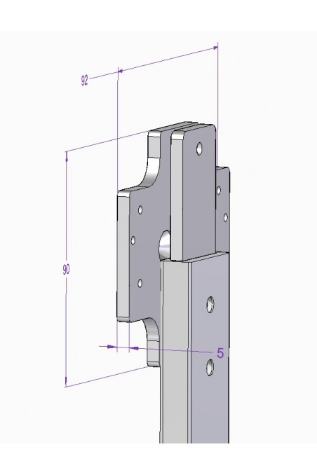 Soporte deslizante de aluminio, bloqueable para rieles en T, JB 90-92-05-30 por JB Medico