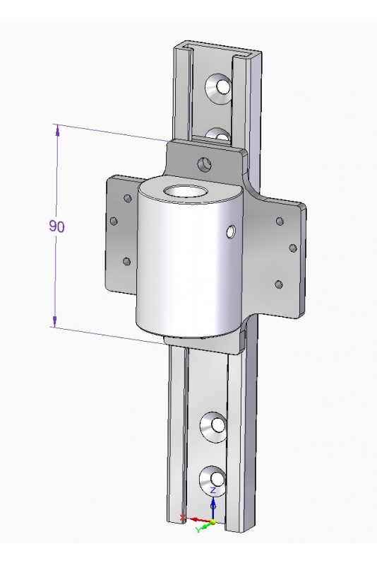Sliding fittings in aluminium, lockable to T-track equipment