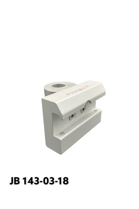 Rail clamp, wide model, locked using two socket screws with fixing device, Ø18 mm hole. JB 143-03-18 by JB Medico