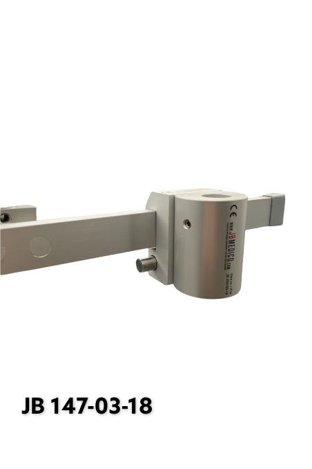 Abrazadera de riel, modelo estrecho, bloqueo con cierre de bola y adaptador de Ø18mm. JB 147-03-18 por JB Medico