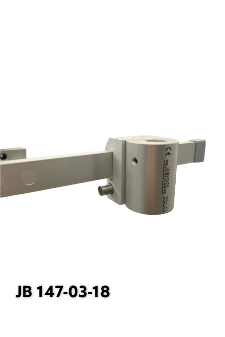 Slide clamp half model, locked using one ball claps with fixing device, Ø18 mm hole. JB 147-03-18 by JB Medico