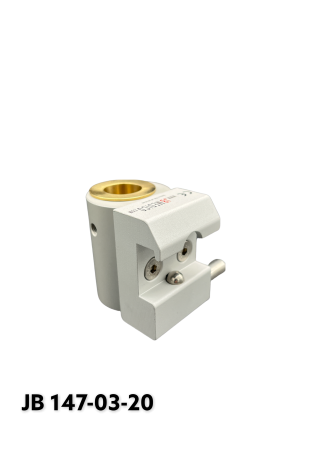 Kulisseklo, smal model, 1 kuglelås med adapterbeslag. Messingbøsning Ø20 mm. hul. JB 147-03-20 af JB Medico