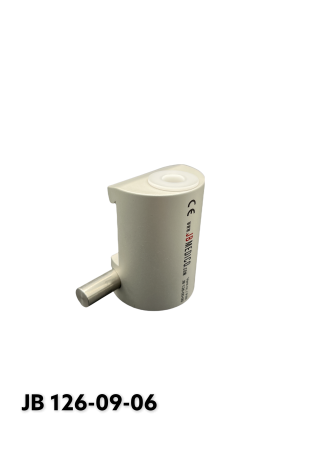 Slide clamp for medical lamps with ball clasp, Ø18 mm. hole, and plastic bush with bush hole Ø9,6 mm. JB 126-09-06