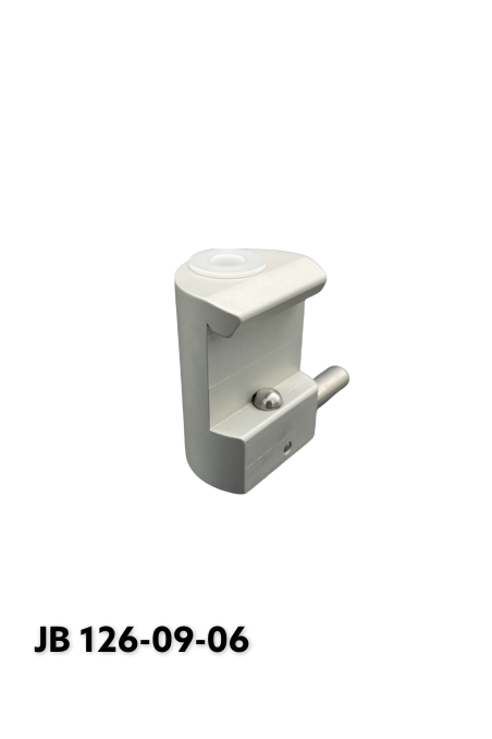 Slide clamp for medical lamps with ball clasp, Ø18 mm. hole, and plastic bush with bush hole Ø9,6 mm. JB 126-09-06