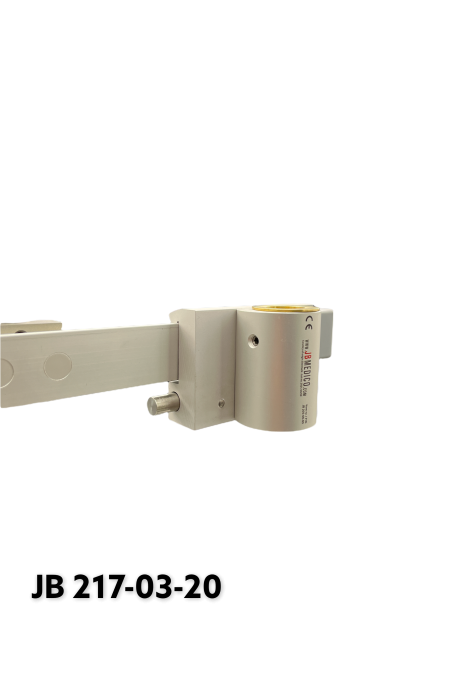Abrazadera De Rieles, modelo ancho, cerradura de bola con soporte adaptador y orificio de manguito de latón de Ø20 mm. JB 217-03
