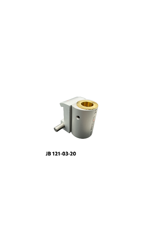 Slide clamp half model, locked with one ball clasp with fixing device and brass bush Ø20 mm hole. JB 121-03-20 by JB Medico Slide clamp half model, locked with one ball clasp with fixing device and brass bush Ø20 mm hole. JB 121-03-20 by JB Medico