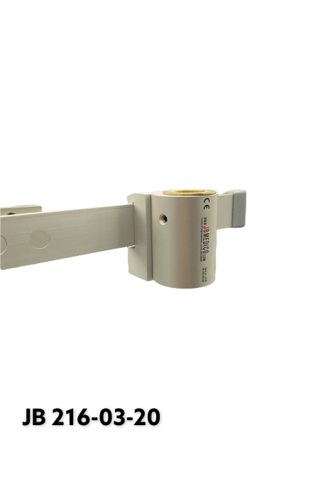 Slide clamp half model, locked using two socket screws with fixing device and brass bush, Ø20 mm hole. JB 216-03-20 by JB Medico