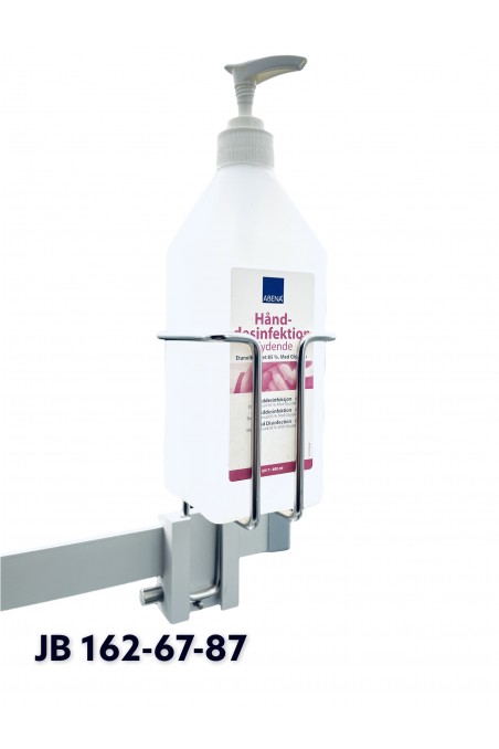 Dispenser til runde og firkantet 500-600 ml. flasker med styr for T-spor, Rustfast Stål JB 162-67-87 af JB Medico