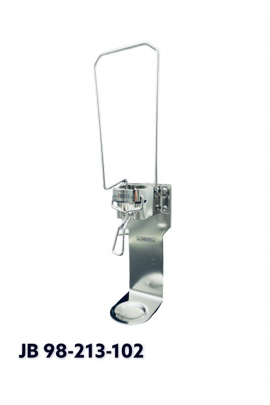 Distributeur en acier, bras de 6 cm de long pour sachets de 1 000 ml avec bac d’égouttage et support d’adaptation, JB 98-213-102