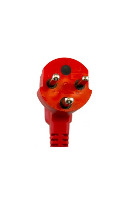 Cable de red hospitalario danés, rojo, acodado, 4,5 metros, C13. 1190113 por JB Medico