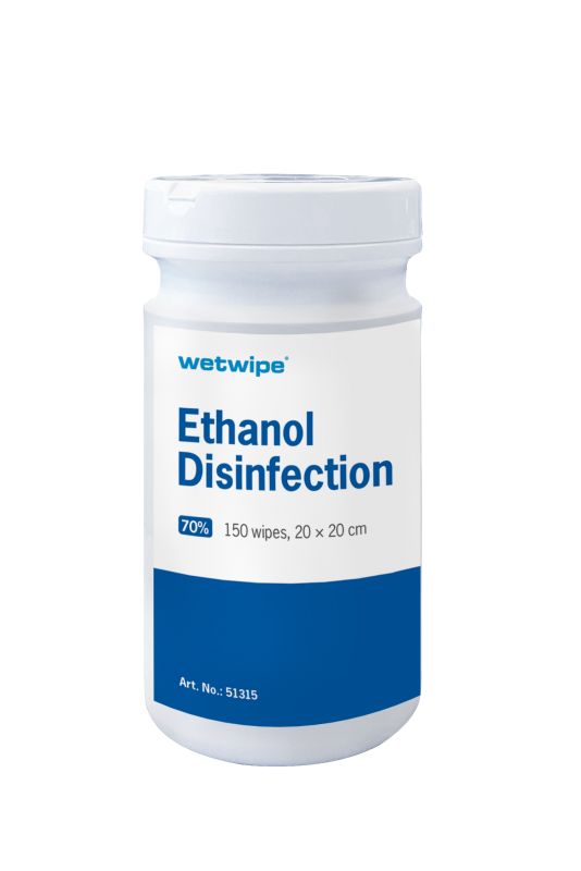 51315 Wet Wipe Ethanol Disinfection 70%, Mini Blue Roll_ by JB Medico