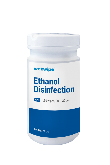 51315 Wet Wipe Ethanol Disinfection 70%, Mini Blue Roll_ by JB Medico