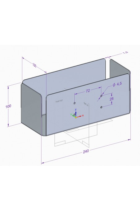 Petite boîte en acier inoxydable polie électriquement avec support de rail en T, JB 15-100-240 de JB Medico