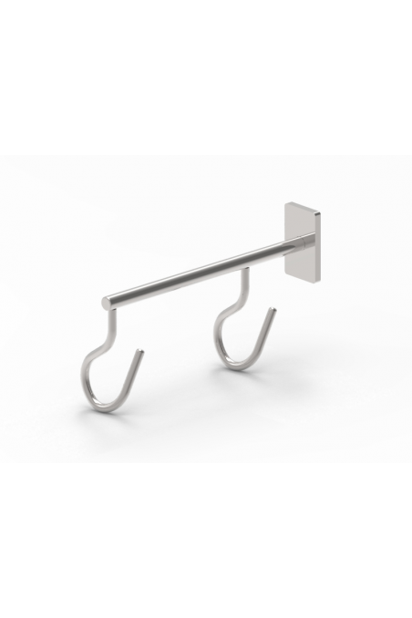 Dropstang med styr for T-spor og 2 kroge, AISI 304, JB 170-02-10 af JB Medico