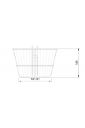 Cesta de alambre de 3,5 litros, cónica, gancho en T, acero inoxidable (AISI 304) JB 161-235-163