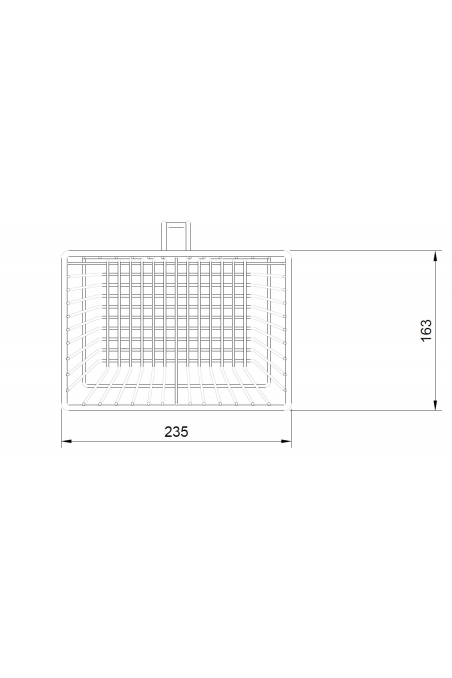 Cesta de alambre de 3,5 litros, cónica, gancho en T, acero inoxidable (AISI 304) JB 161-235-163